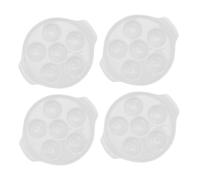 Sosoport 4pcs Ceramic Escargot Plate Multifunctional Deviled Egg Platter Tray Dishwasher Safe Display Holder for Hard Boiled Eggs and Seafood Serving