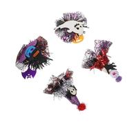 Sosoport 4pcs Halloween Pet Hair Clips Spooky Spider Web Claw Accessories for Dogs and Cats Creative Festive Design for Costume Coordination at Horror Parties and Holiday Photos