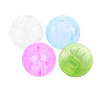 Sosoport 4pcs Hamster Running Balls for Small Pets Lightweight Portable Mini Exercise Wheels for Hamsters Chinchillas Gerbils Silent Activity in Yellow Blue Pink White