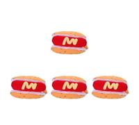 Sosoport 4pcs Hot Dog Costume for Puppies with Adjustable Straps Funny Halloween Pet Outfit for Dogs Creative Carnival Party Dress-up for Photos and Festive Celebrations