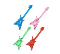 Sosoport 4Pcs Inflatable Guitar Rock Set Unique Retro Party Decorations for Music Themed Events Birthdays Weddings Blow Up Guitar Props
