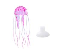 Sosoport 4pcs Large Artificial Jellyfish Aquarium Decorations Glowing Effect Realistic Jellyfish Tank Ornaments Safe Silicone Material for Freshwater Saltwater Tanks