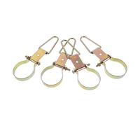 Sosoport 4pcs Metal Fire Extinguisher Wall Mount Brackets with Triangular Hooks, Fire Extinguisher Holder Rack for Home and Garage Emergency Safety