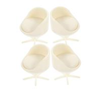 Sosoport 4pcs Mini Furniture Set 1:20 Scale Adorable Plastic Revolving Chair for Dollhouses Decorative Desk Accessory for Boys and Girls and Collectors