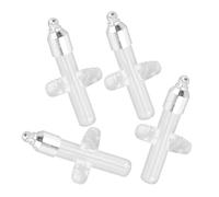 Sosoport 4pcs Mini Transparent Glass Vial Necklaces with Silver Screw Caps Cross Shaped Wishing Bottles for DIY Drift Bottle Perfume Small Item Storage Craft Accessories Pendants
