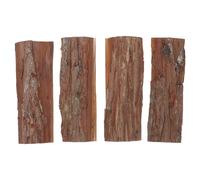 Sosoport 4pcs Natural Cedar Bark Sheets 5-6.5cm Wide for Reptile Terrarium Background, Cuttable Habitat Decor for Snake, Bearded Dragon, Chameleon Enclosure