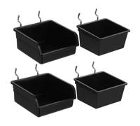 Sosoport 4pcs Pegboard Bins with Hooks Plastic and Steel Garage Wall Organizer for Screws and Accessories Versatile Tool Storage Boxes for Workbench Easy Mounting Peg Board Basket