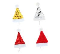 Sosoport 4pcs Pet Christmas Hat Adorable Santa Hats for Dogs and Cats for Holiday Parties Photoshoots and Festive Walks Random Colors Comfortable Fit