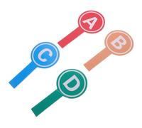 Sosoport 4Pcs Portable Dry Erase Scoreboard Paddles Set with Red A, Yellow B, for Classroom Interaction, Auction Voting, Team Competition and Teaching Use