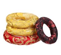Sosoport 4pcs Singing Bowl Cushion Set Cotton Cloth Cushions with Good Luck Cloud Pattern, Sound Enhancing Meditation Mat for Tibetan Bowls and Buddhists, 10-16cm