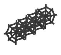 Sosoport 4pcs Spider Web Coasters for Halloween Cup Coaster Set with Heat Insulation and Practical Non-woven Fabric Material, Creative Web Shape Design for Home and Festival Party Table