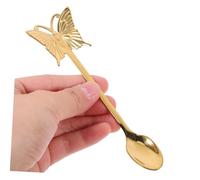 Sosoport 4pcs Stainless Steel Dessert Scoops with Long Handles Creative Salad Spoons for Home Restaurants Milk Tea and Dessert Shops