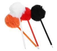Sosoport 4pcs Student Pen Fluffy Writing Pen Smooth Writing Multipurpose Plush Pp Material School Supplies for Students