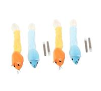 Sosoport 4pcs Tail Plush Mouse Toys for Cats Catnip-infused Interactive Play Props Orange Funny Design to Attract Kittens Soft Material for Safe Chewing and Play