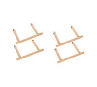 Sosoport 4pcs Wooden Bird Perch Stand Natural Branch Toy for Bird Cage Easy Installation Exercise and Adventure Space