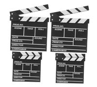 Sosoport 4pcs Wooden Directors Clapper Boards Writable Movie Film Scene Boards for Photography Video Shooting Props and Memo Recording