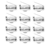 Sosoport 50 Pcs Pin Base Brooch Crafts Making Bases Silver Metal DIY Brooch Creation Long Serving Life Accessories for Weddings and Meetings