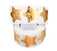 Sosoport 500pcs 1.5 Inch Holographic Star Stickers Roll, Small Five-Pointed Reward Stickers for School Supplies and Classroom Decor