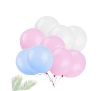 Sosoport 50pcs Pearl Latex Balloons Mixed Pink Blue White Round Inflatable Party Decorations for Banquets Weddings Graduations Reusable Elegant Balloon