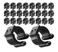 Sosoport 50pcs Portable Fishing Rod Holder Clips Plastic Wall-mounted Fishing Pole Organizer with Dual Holes for Gear Storage and Rod Rack Accessories