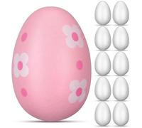 Sosoport 50pcs White Foam Eggs Polystyrene Balls Lightweight Portable Egg-Shaped Craft Supplies for Easter Decorating and Floral Arrangements DIY Projects