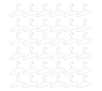 Sosoport 50pcs White Metal Mini Coat Hangers for Dolls 65mm Small Doll Outfit Holders Dollhouse Wardrobe Accessories Tiny Clothes Display Rack
