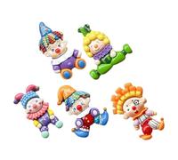 Sosoport 5pcs Clown Charms Cartoon Clown Resin Charms for DIY Enthusiasts Assorted Color Unique Playful Sturdy and Wear Resistant Hair Accessories for Creative Crafts