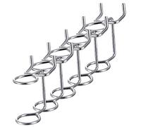 Sosoport 5pcs Double Ring Pegboard Screwdriver Holders Iron Hooks Tool Organizer for Workbench Wall Mount Easy to Install Utility Racks for Pliers and Tools Storage