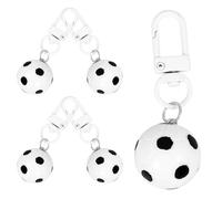 Sosoport 5pcs Football Keychains Soccer Theme Key Rings with Resin and Metal Material, Portable Bag Pendant and Car Key Decoration, Reward for Students