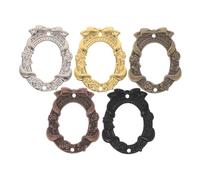 Sosoport 5pcs Miniature Baroque Picture Frames Elegant European Zinc Alloy Mini Frames for Home Wedding Photography Compact Vintage Decorative Display