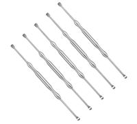 Sosoport 5pcs Professional Stainless Steel Earpick Set for Trained Professionals, Easy to Clean Earwax Removal Tool with No Rust, Silver Earwax Spoon for Safe and Effective Wax Removal