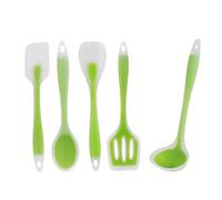 Sosoport 5pcs Silicone Utensil Set Heat-Resistant Non-Stick Flexible Kitchen Gadgets for Cooking with Translucent Green Cookware Tools