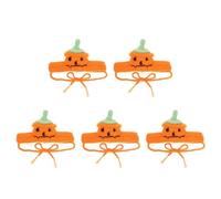 Sosoport 5pcs Soft Comfortable Halloween Cat Pumpkin Hats for Pets Cute Kitten Headwear Accessories for Party Dress-up Cozy Pumpkin Caps for Cat Halloween Costumes and Festive Cosplay