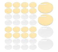 Sosoport 60pcs Acrylic Round Drink Identification Tags for Wine Glass Rims Scratch-resistant Blank Labels for Birthday Wedding Engagement Holiday Parties Mirror Gold Design