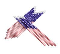 Sosoport 60pcs American Flag Pattern Wood Pencils Erasers, Small Lightweight Colored Pencils for School, Office, Drawing and Painting, Bulk Cartoon Holiday Stationery Set