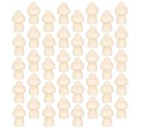 Sosoport 60pcs Wooden Graffiti Mushroom Models Mushroom Peg Dolls Creative Decoration Easy Painting Khaki Color Lightweight DIY Handicrafts for Party Decoration