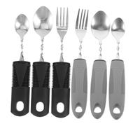 Sosoport 6pcs Adaptive Weighted Cutlery for Elderly and Disabled Adults Spoon and Fork with Non Slip Handles Ergonomic Shake Utensils for Convenient Eating and Rehabilitation Aid