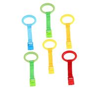 Sosoport 6pcs Baby Crib Pull Rings for Standing Assistance Sturdy Blow-Molded Safety Rings for Nursery Play Gym and Toddler Support