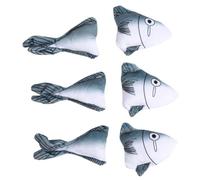 Sosoport 6pcs Cat Shark Plush Toys Interactive Pet Toys Plush Cat Safe Material for Pet Entertainment