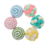 Sosoport 6pcs Colorful Plush Cat Interactive Fuzzy Teaser Toys for Indoor Play Soft and Safe Pet for Kittens and Cats to Relieve Stress and Curiosity