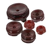 Sosoport 6pcs Crystal Ball Stand with Walnut Base Round Hollow Sphere Display Pedestal for Crystals Eggs and Balls Home Decor Holder
