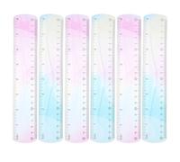 Sosoport 6pcs Flexible Plastic Rulers 20cm Bendable Soft Measuring Tools for School Students Crafting Mathematics Drawing