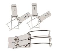 Sosoport 6pcs Heavy Duty Stainless Steel Hinge Lock Latch with Duckbill Design Extended Hook Spring Pin Latch for Toolbox Iron Drum Lid Engineering Water Tank
