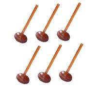 Sosoport 6PCS Japanese Wooden Soup Spoons Long Handle Ladle for Cooking Stirring Serving Dumpling Ramen Porridge Nonabsorbent Kitchen Utensils Household Restaurant Use