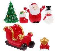 Sosoport 6pcs Miniature Christmas Car Christmas Micro Landscape Decorations Miniatures Kit DIY Snow Globe Mini Snowman Figurines Miniature Xmas Ornaments Resin