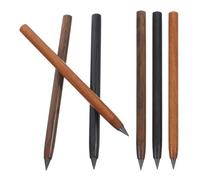 Sosoport 6pcs No Sharpening Everlasting Solid Wood Pencils Set with Rosewood, Ebony, and Purpleheart for School, Art Sketching, and Office Use