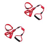 Sosoport 6pcs Pet and Leash Set Dog Vest with Collar and Leash for Dogs Breathable Material Comfortable Control Red