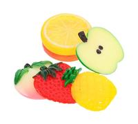 Sosoport 6Pcs Realistic Artificial Fruit Slices Faux Lemon Orange Pineapple Peach Strawberry Decor for Home Photography Props and Educational Play