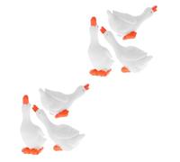 Sosoport 6pcs Simulation White Goose Ornament Creative Decor for Home Office Resin Landscaping Figurines Fresh Chic White Goose Decorations for Tabletop Photography