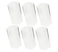 Sosoport 6pcs Square Glass Cup Clear High Borosilicate Drinking Glasses for Water Tea Coffee Milk Transparent Tumblers for Home Cafe Restaurant Use